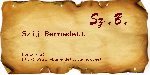 Szij Bernadett névjegykártya