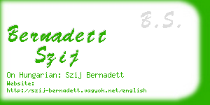 bernadett szij business card